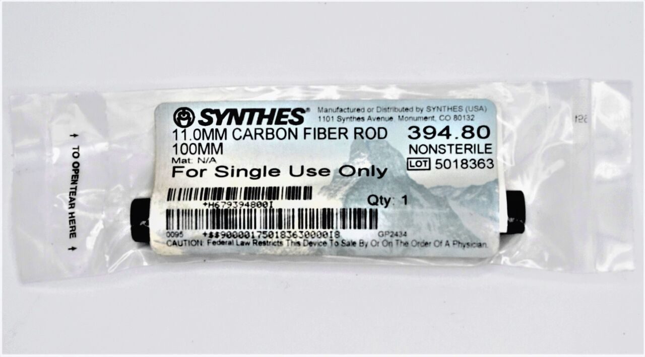 SYNTHES NA 394.80 11.0MM CARBON FIBER ROD 100MM — photo 1