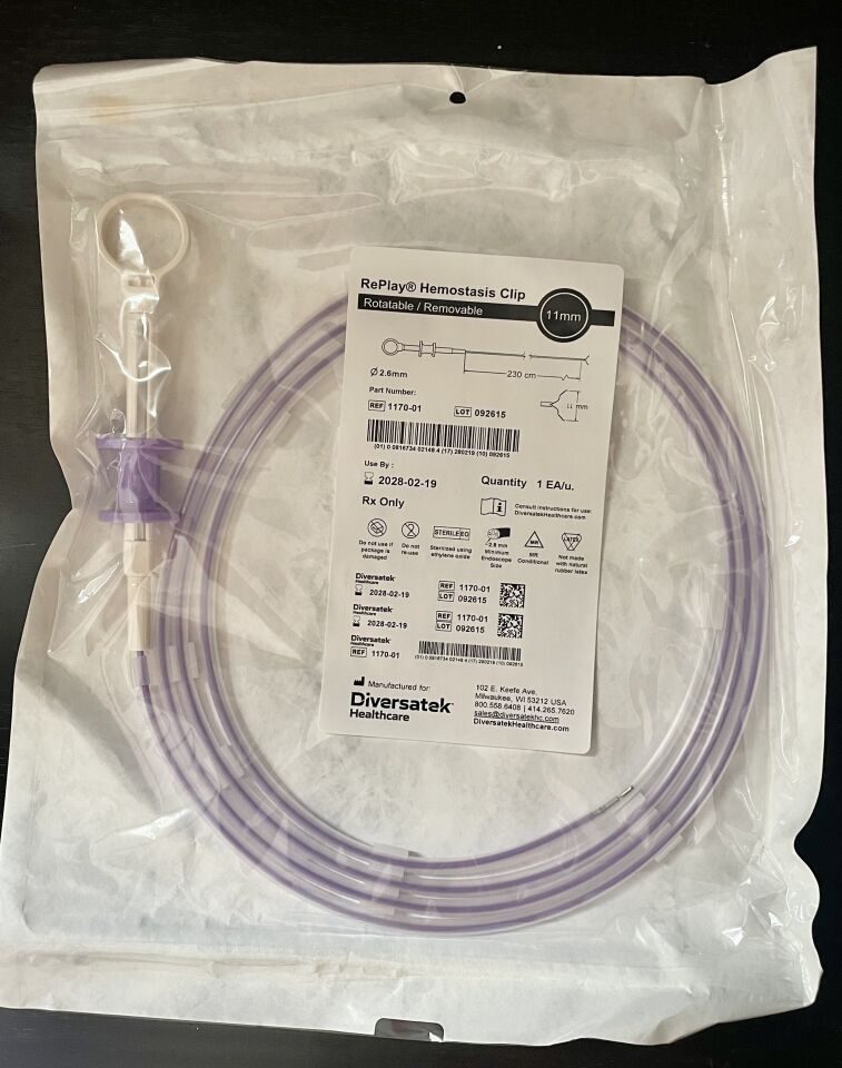 DIVERSATEK 1170-01 RePlay Hemostasis Clip 11mm Span, 5 Per Box, In-Date — photo 3