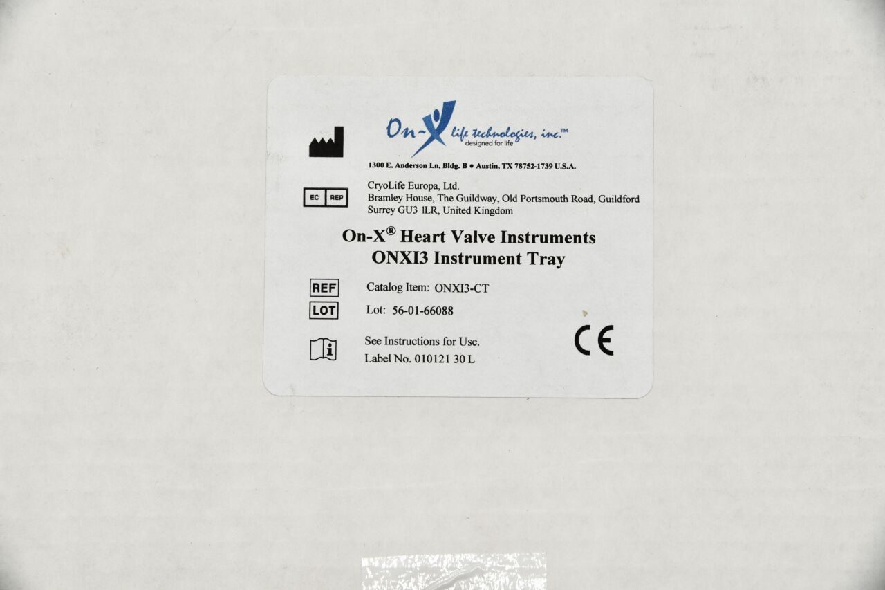CRYOLIFE EUROPA ONX13-CT On-X Heart Valve Instruments ONX13 Instrument Tray, Reference  Brand NEW — photo 3