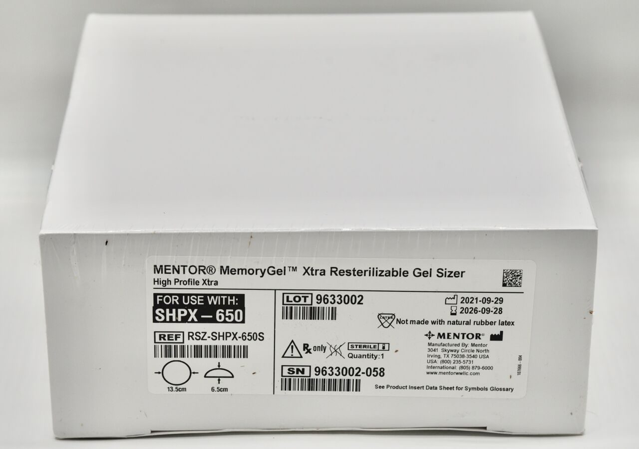 MENTOR RSZ-SHPX-650S MemoryGel Xtra Resterilizable Gel Sizer High Profile Xtra, In-Date — photo 2