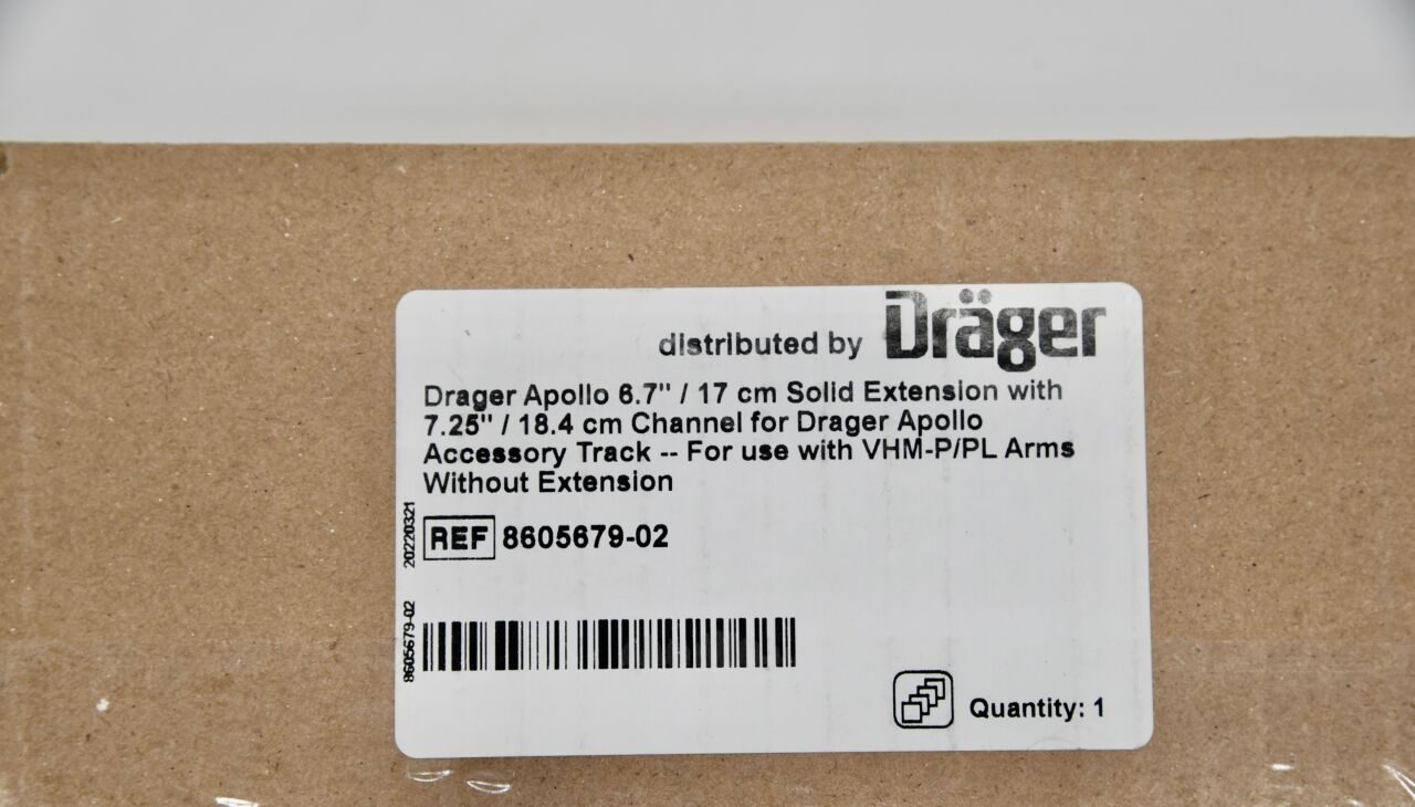 DRAEGER 8605679-02 Apollo 6.7" Solid Extension with 7.25" Channel for Apollo Accessory — photo 2
