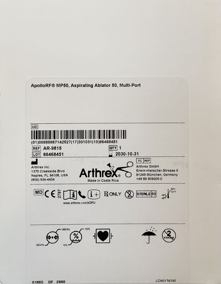ARTHREX AR-9815 Apollo RF 50° Bipolar Electrosurgical Electrode — photo 5