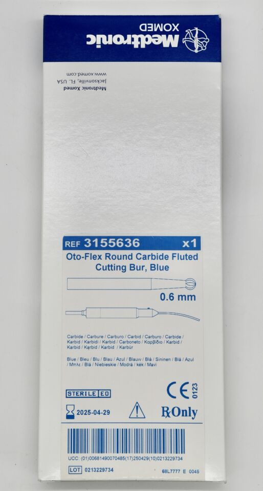 MEDTRONIC 3155648 Oto-Flex Round Diamond Bur Yellow/White 0.8mm (X) — photo 1