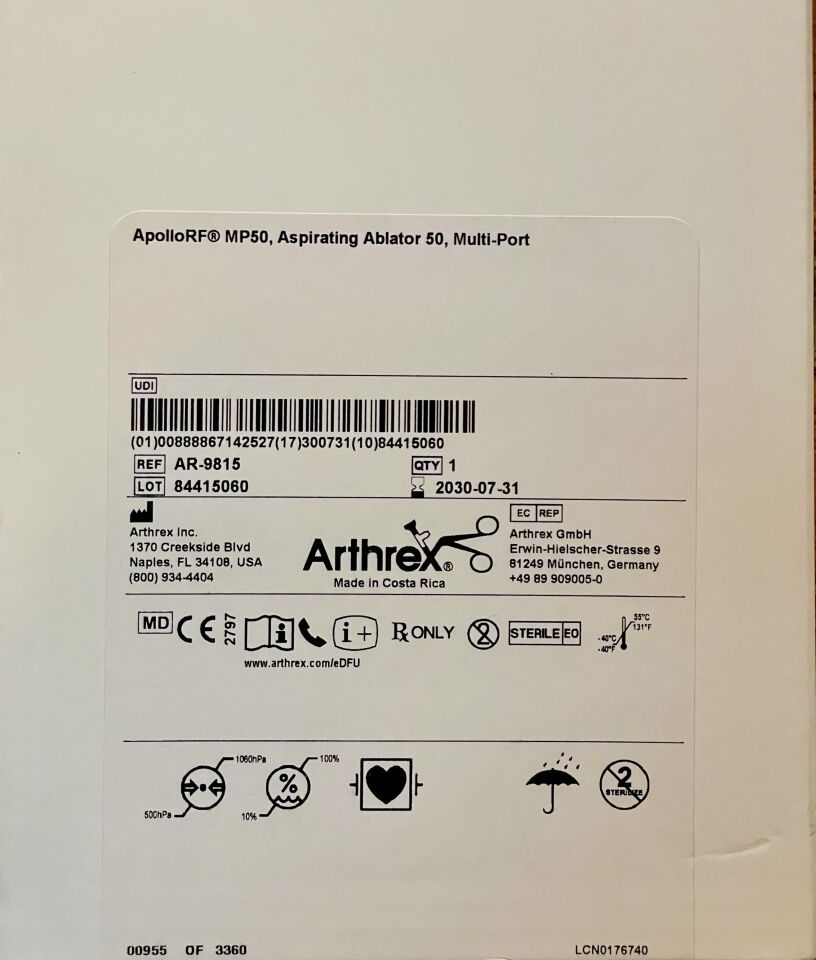 ARTHREX AR-9815 Apollo RF 50° Bipolar Electrosurgical Electrode — photo 4