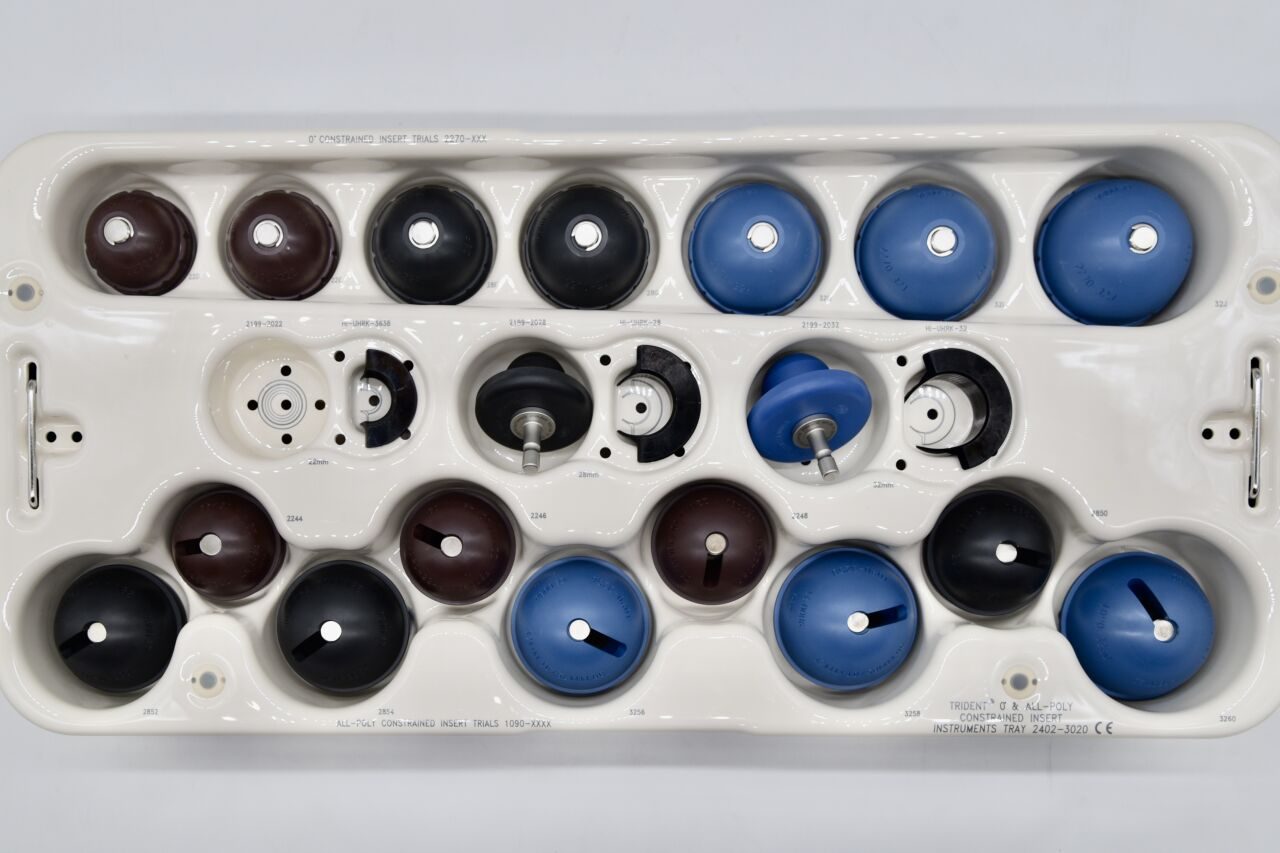 STRYKER 2402-3020, 1090-2852, 1090-2244, 2199-2028, 2199-2032, 2270-22D, 2270-28F, 2270-32H Trident Constrained Acetabular Insert Instruments Tray, All-Poly Constrained Insert Trials