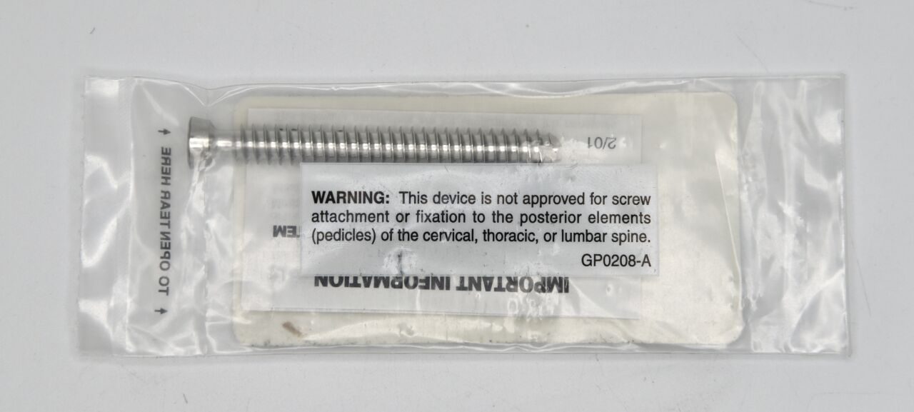 SYNTHES 222.604 Conical Screw, 7.3 dia. x 65 mm Length, Stainless Steel, Cannulated, 5 mm Increments — photo 2