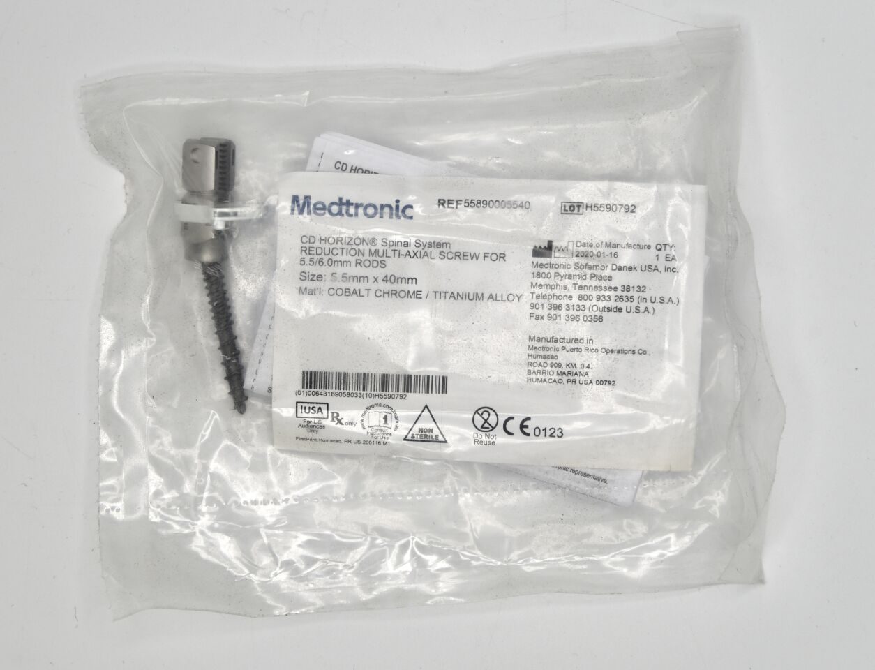 MEDTRONIC 55890005540 CD HORIZON SPINAL SYSTEM REDUCTION MULTI-AXIAL SCREW, REFERENCE — photo 1