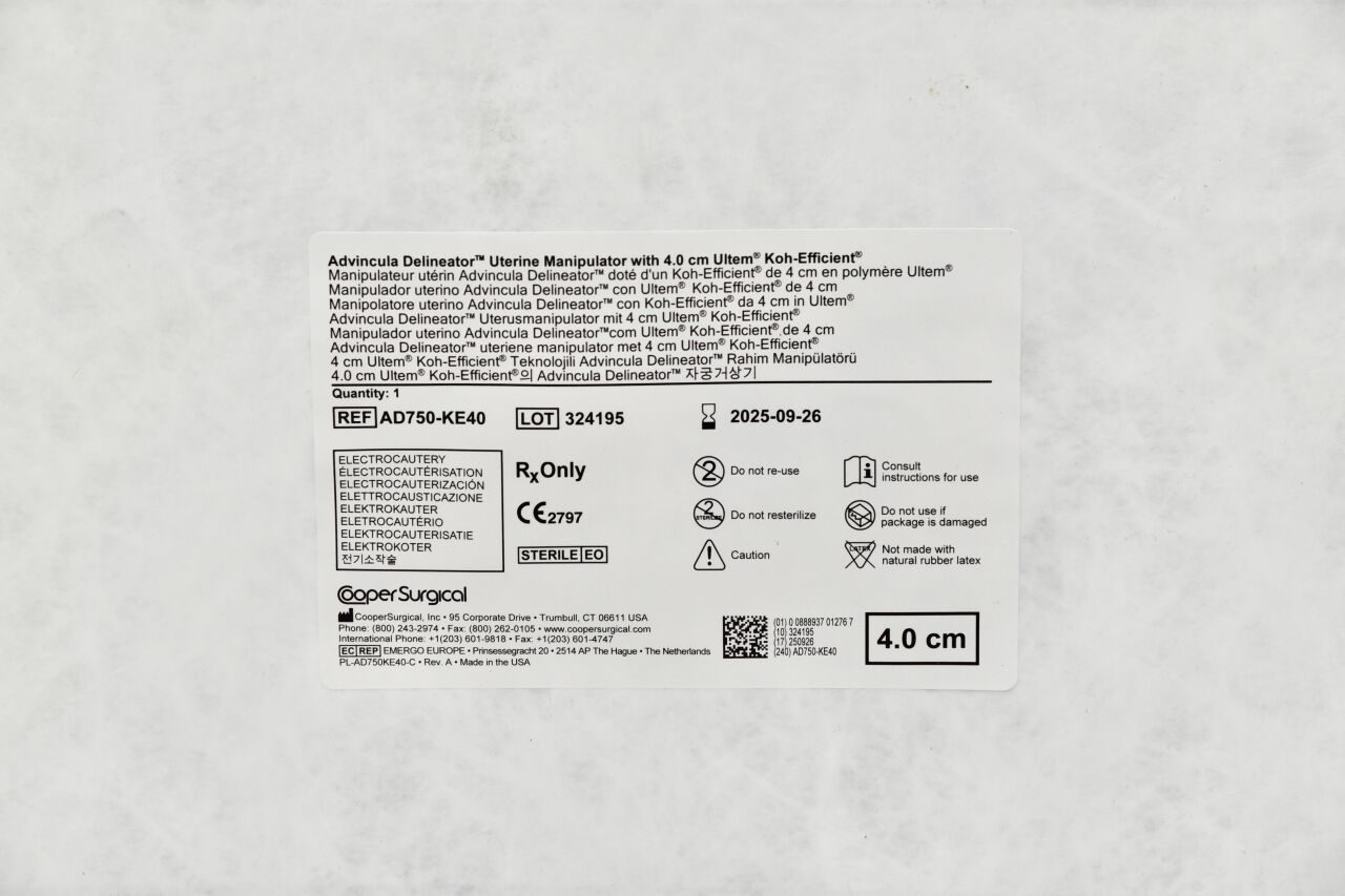 COOPER SURGICAL INC AD750-KE40 COOPER SURGICAL ADVINCULA DELINEATOR UTERINE MANIPULATOR WITH 4.0CM ULTEM KOH-EFFICIENT ELECTROCAUTERY — photo 3