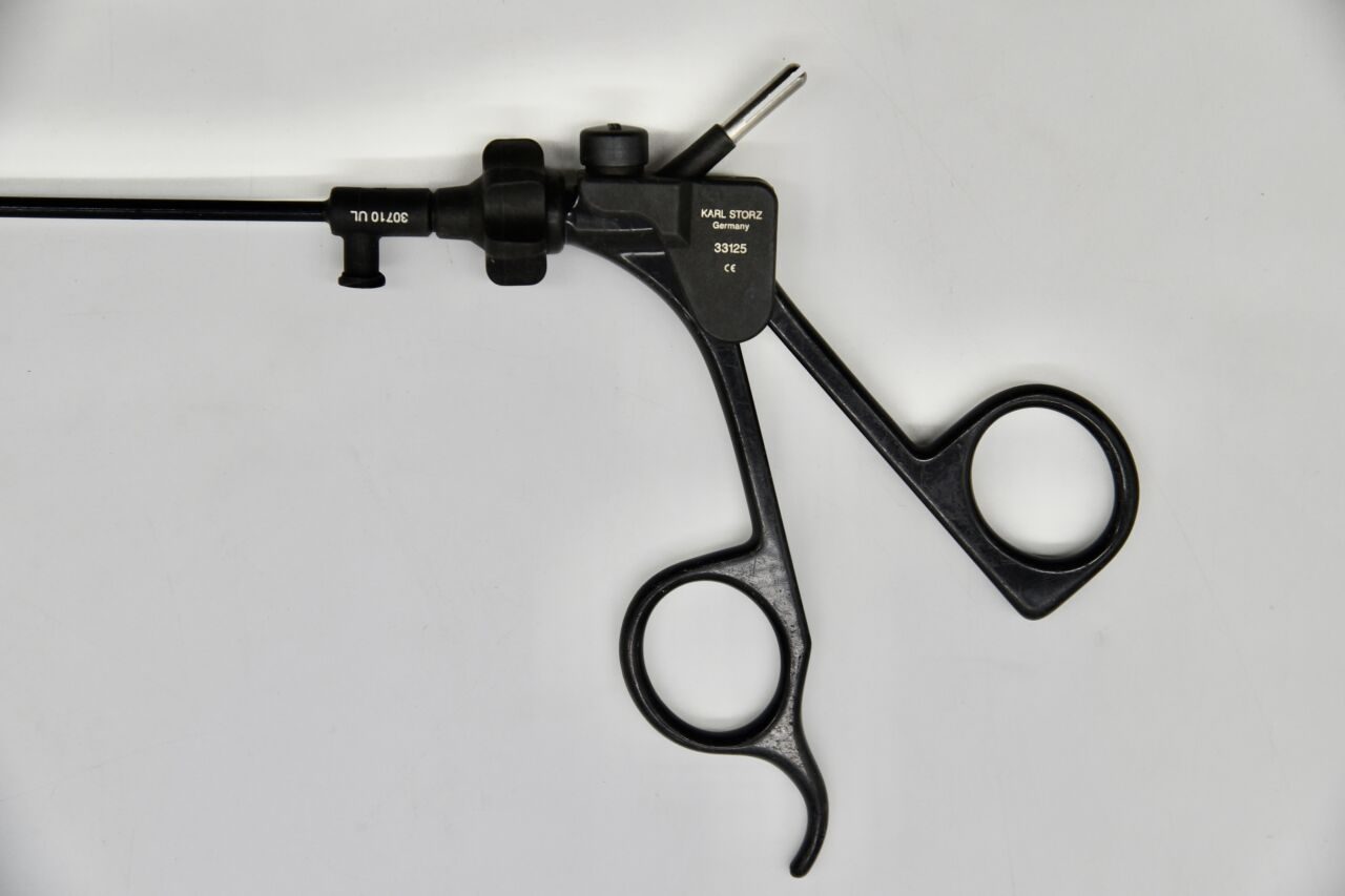 KARL STORZ 33125 Clickline Metal Handle w/ Hemostat Ratchet and 31310UL Forceps Insert — photo 4