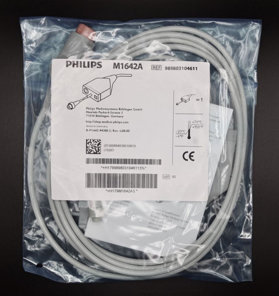 PHILIPS M1642A Cardiac Output Cable, BRAND NEW