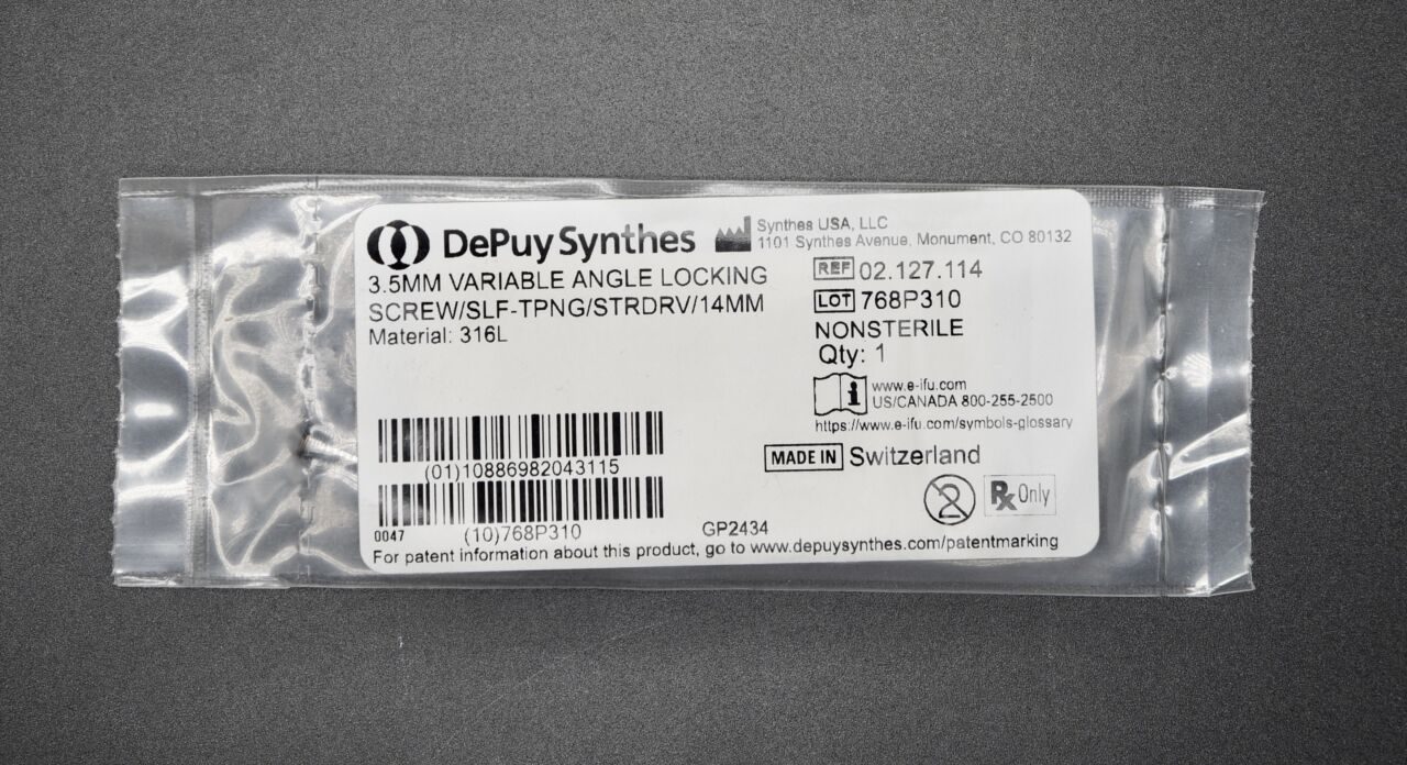 SYNTHES 02.127.114 Variable Angle Locking Screw 3.5mm — photo 1