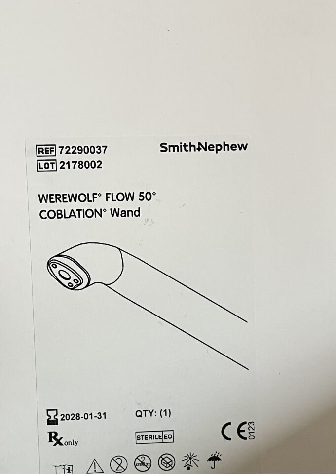 SMITH & NEPHEW 72290037 WEREWOLF FLOW 50 COBLATION WAND — photo 2