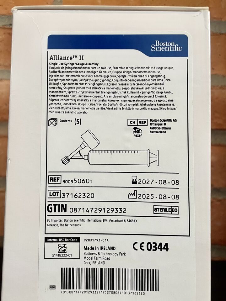 BOSTON SCIENTIFIC M00550600 Boston Scientific Alliance II Balloon Inflation Syringe/Gauge Assembly — photo 2